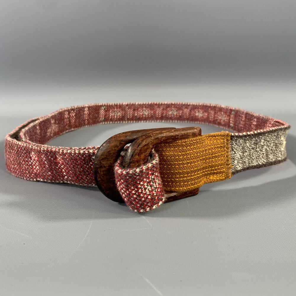 45rpm Size M Brown Beige & Grey Knitted Wool Belt